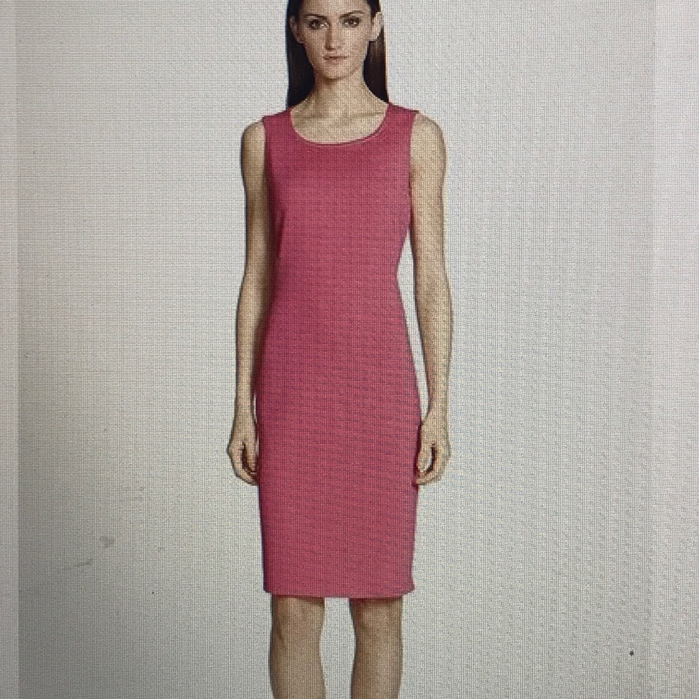 St. John Sleeveless Midi Sheath Dress in Pink